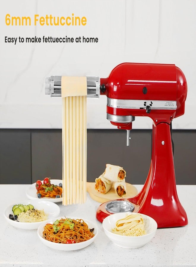 KINGEAGLE Pasta Maker Attachment for KitchenAid Mixers, Pasta Attachments 3 in 1 Set Included Dough Roller, Spaghetti and Fettuccine Cutters, Noodle Maker Accessory - Image 5
